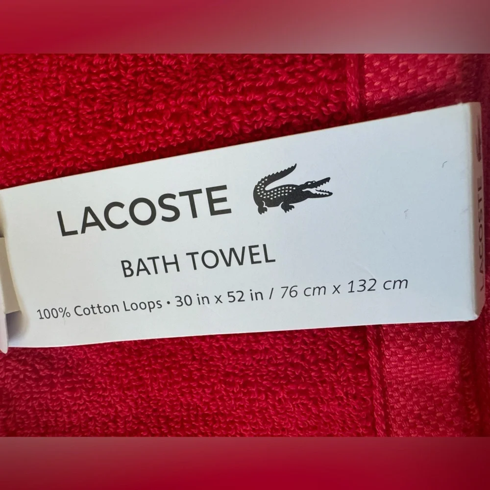 HP🎉LACOSTE trio of 100% cotton towels- classic alligator brand. Zoom in 4 deets